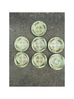 7 Vernon Kilns Raffia 5 5/8" Berry / Fruit Bowls